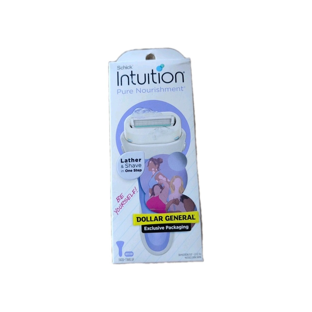 Schick Intuition Pure Nourishment Lather And shave One Step Razor‎  + Travel Cup